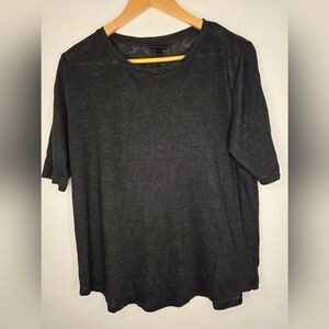 Who What W ear Black Linen Short Sleeve Top Xl